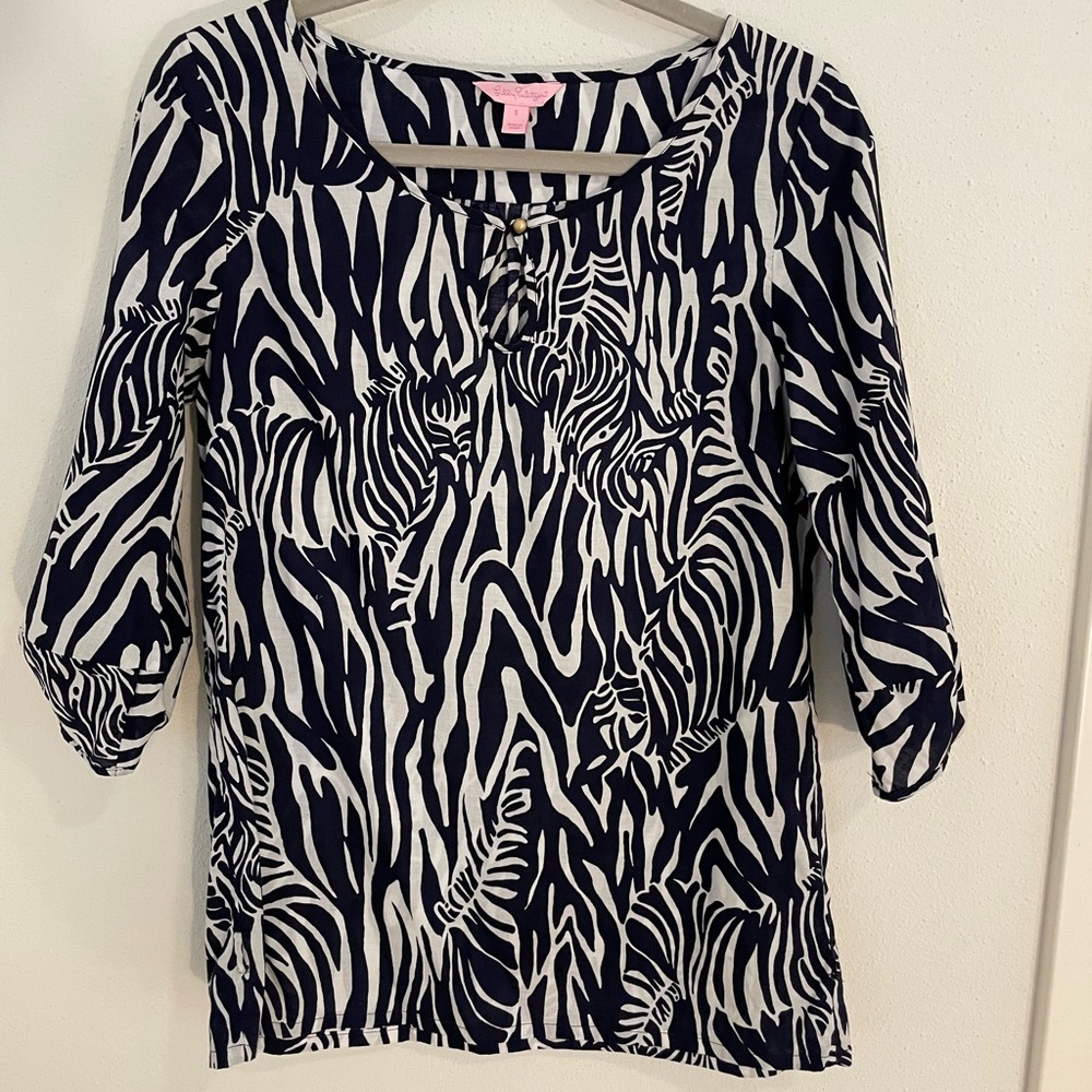 Lilly Pulitzer Entourage Zebra Tunic Top